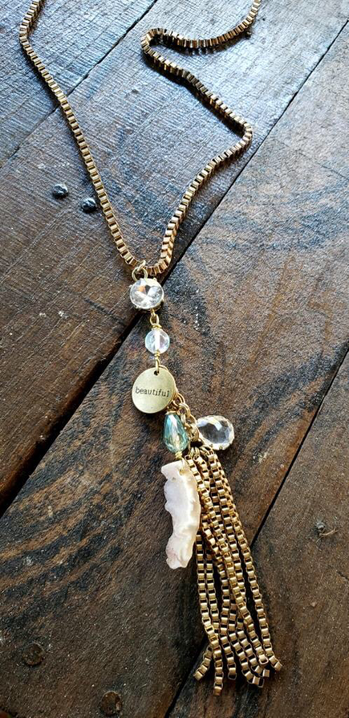 Crystal Gold Plated Necklace 00269