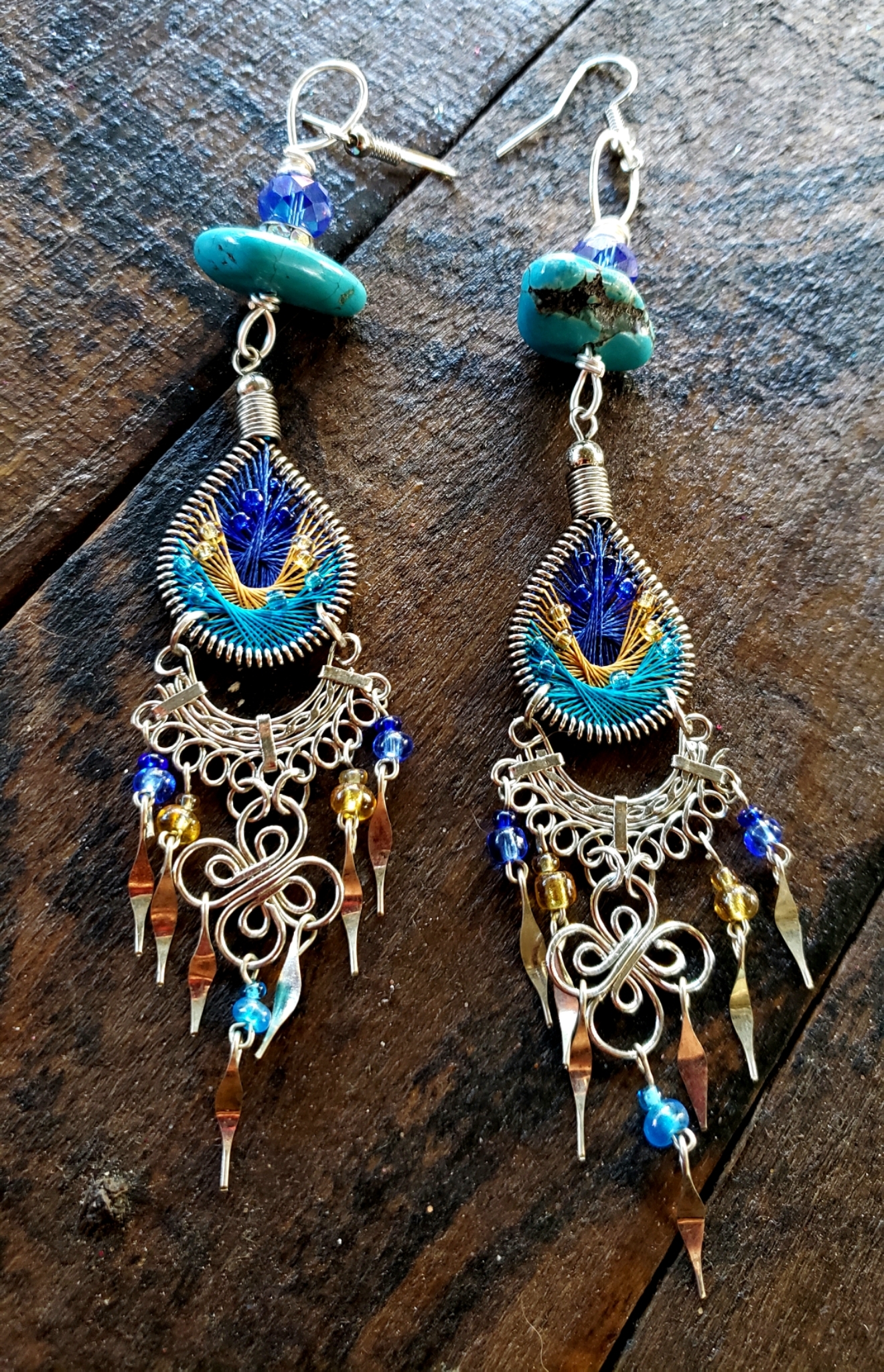 Tear Drop Turquoise Earrings 00328