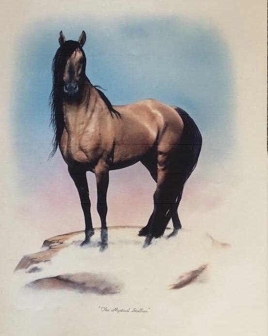 Mesteño (the famous original band stallion) Original Image created by Rowland Cheney for the Breyer company model 00001