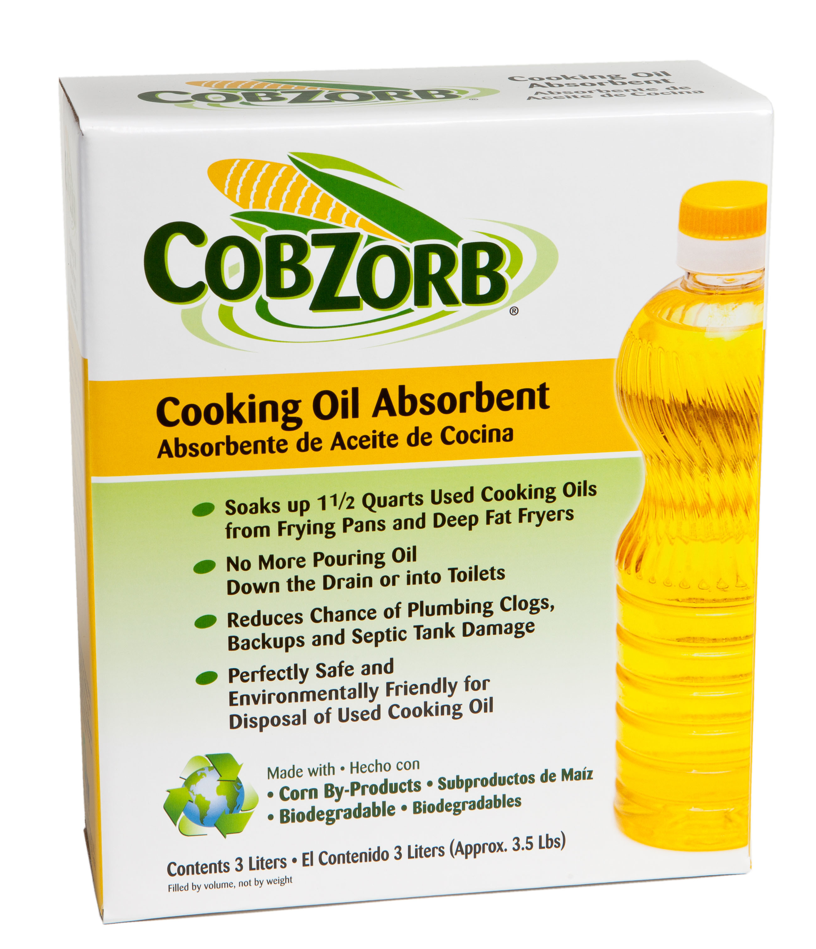 CobZorb® Cooking Oil Absorbent CZO-box 3.5-DS