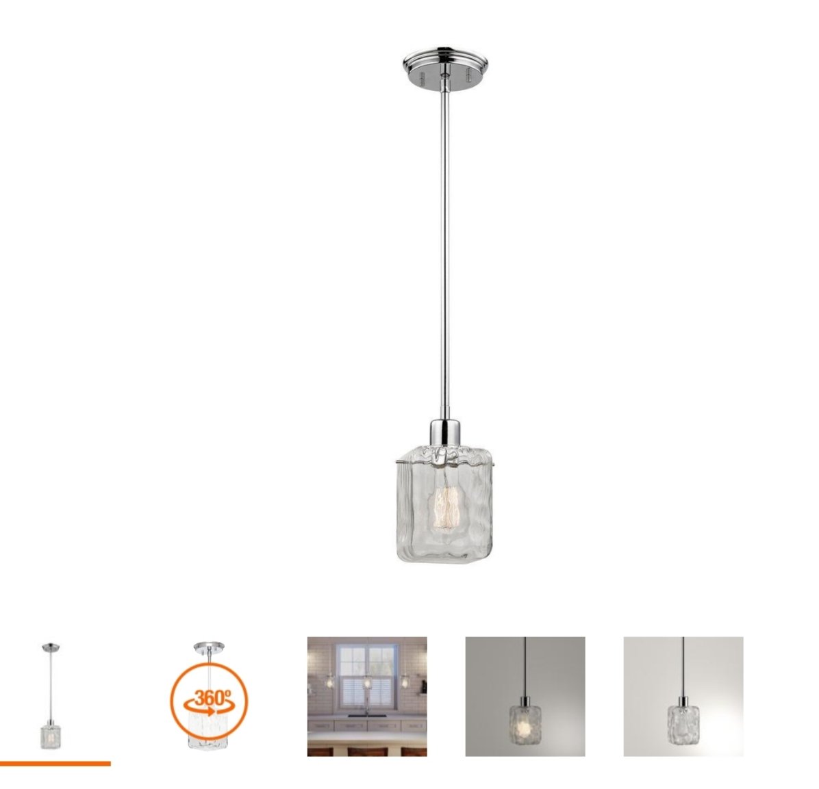 Home Decorators Collection 1 Light Polished Chrome Pendant With