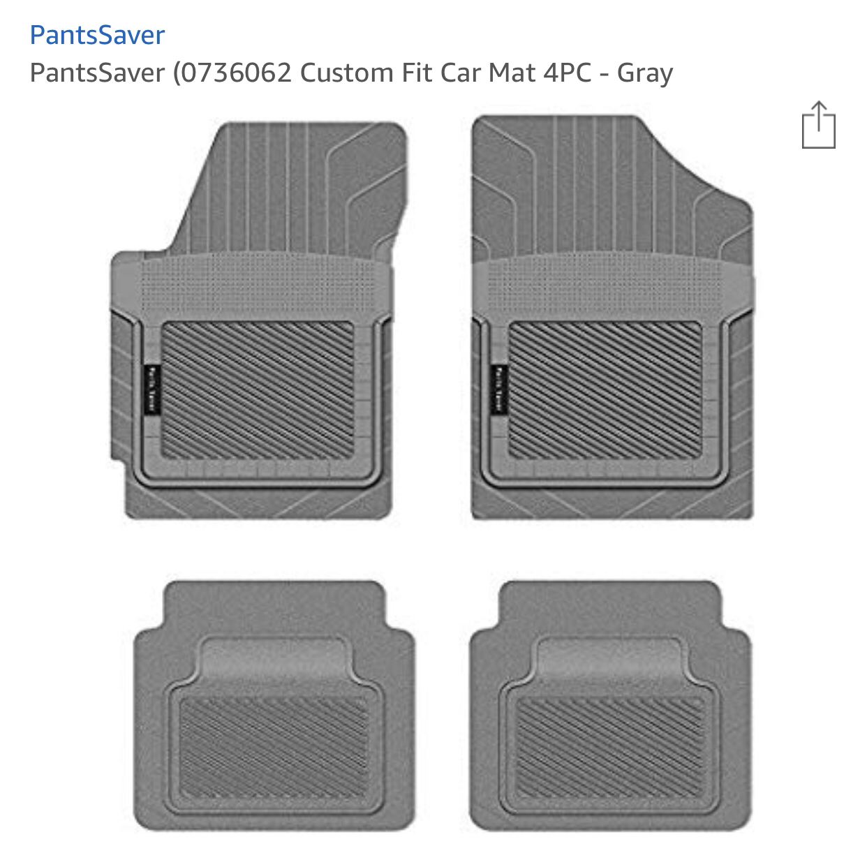 Pants Saver 0736062 Custom Fit Car Mats 4 Pc Gray Fits 2016 Chevy