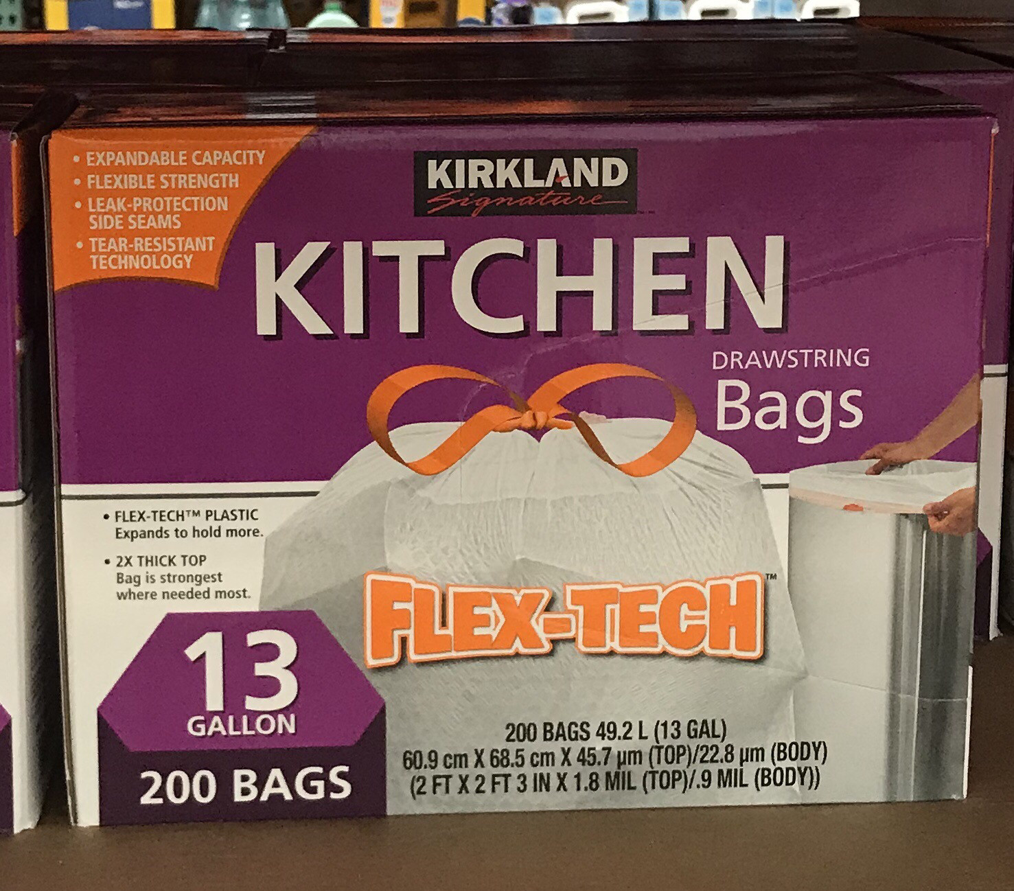 Kirkland 13 Gallon Trash Bags 200 Ct