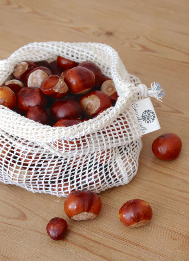 2er Set (L+M) natur, Einkaufsnetze aus Bio-Baumwolle