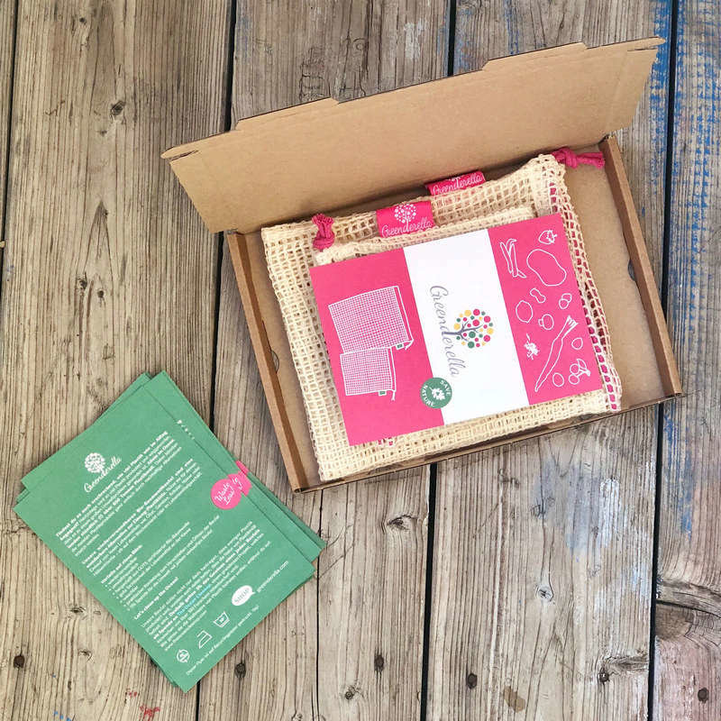 2er Set (L+M) pink, Einkaufsnetze aus Bio-Baumwolle