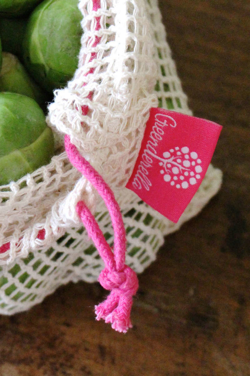 2er Set (L+M) pink, Einkaufsnetze aus Bio-Baumwolle