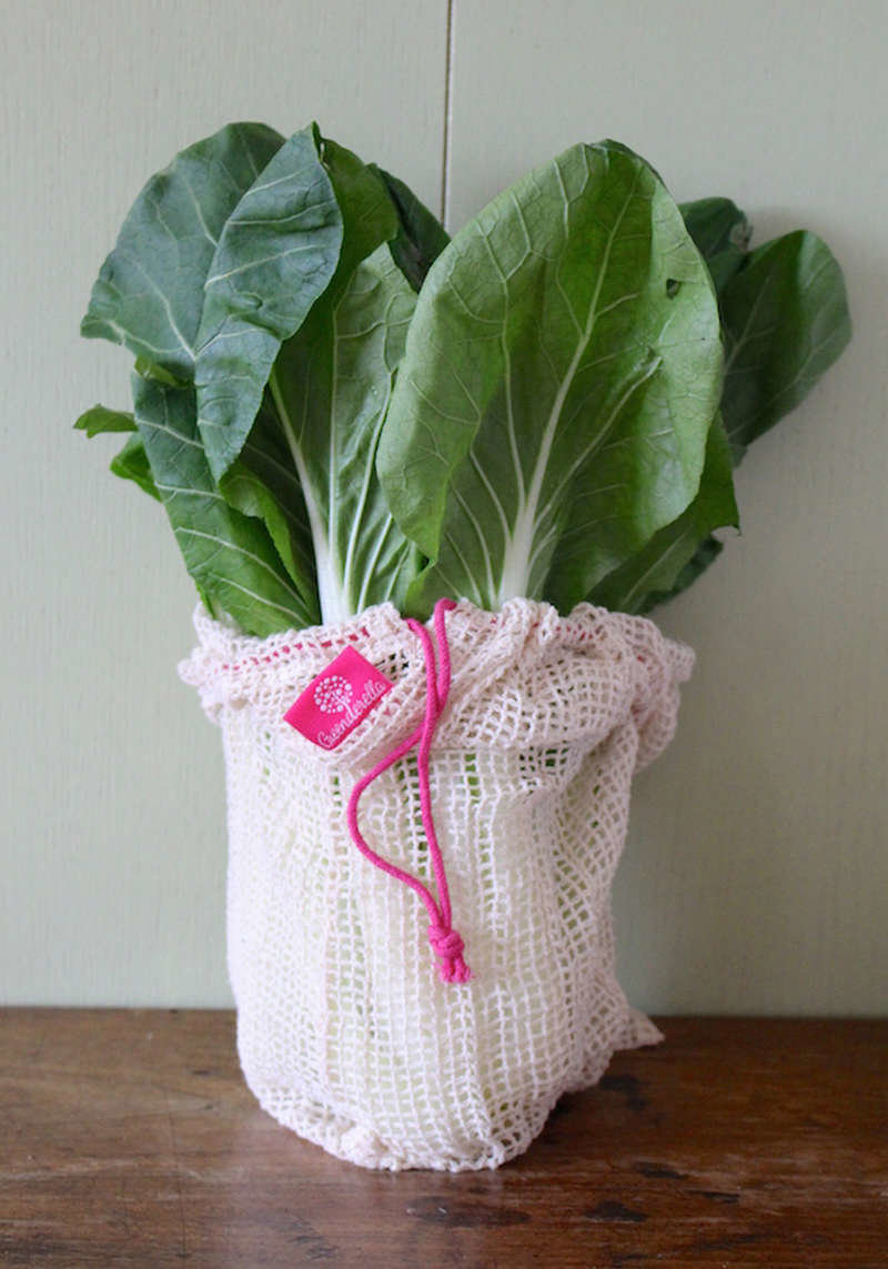 2er Set (L+M) pink, Einkaufsnetze aus Bio-Baumwolle