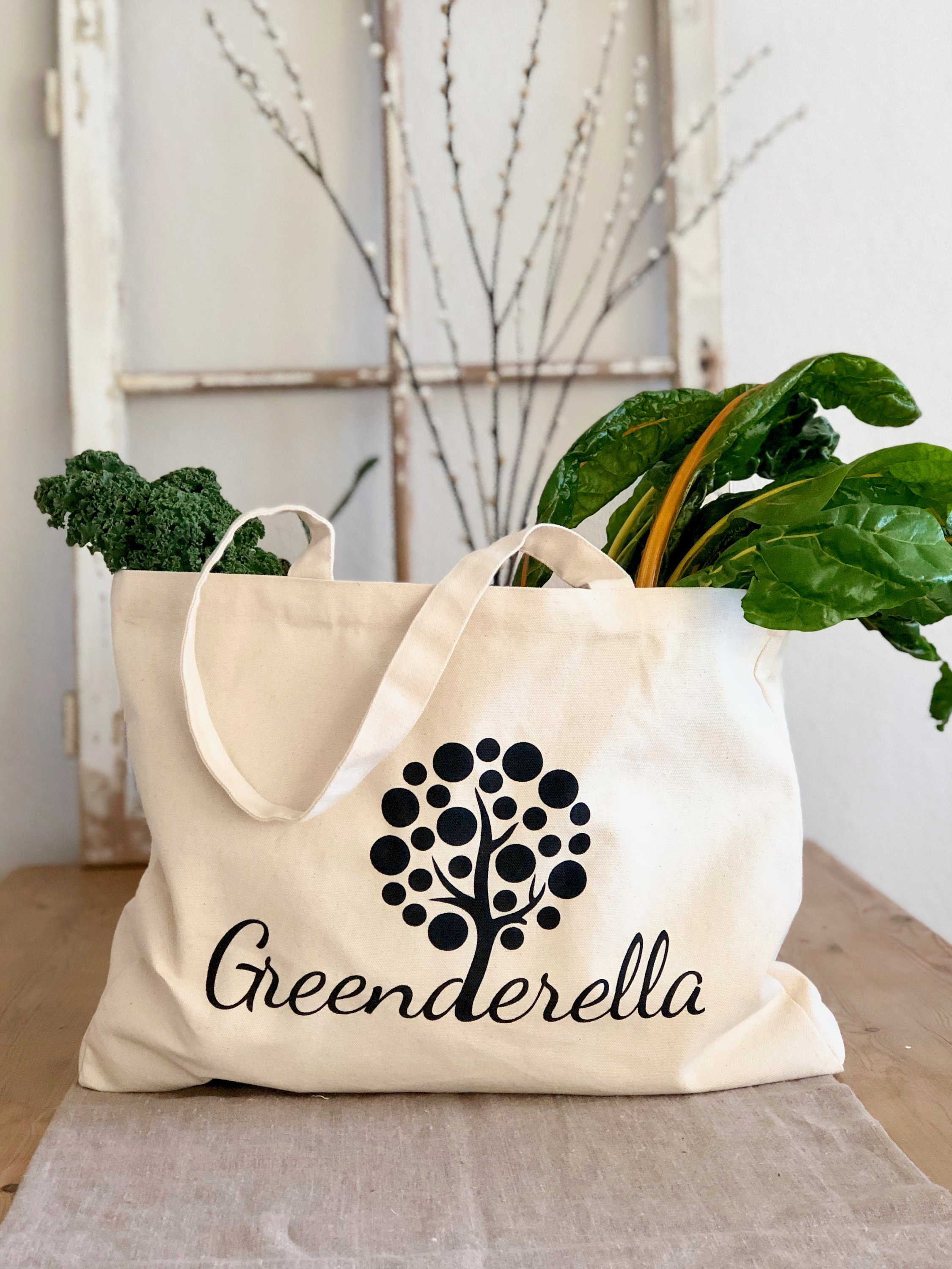 Großer Shopper / Einkaufsbeutel aus Bio Baumwolle "Greenderella" 00007