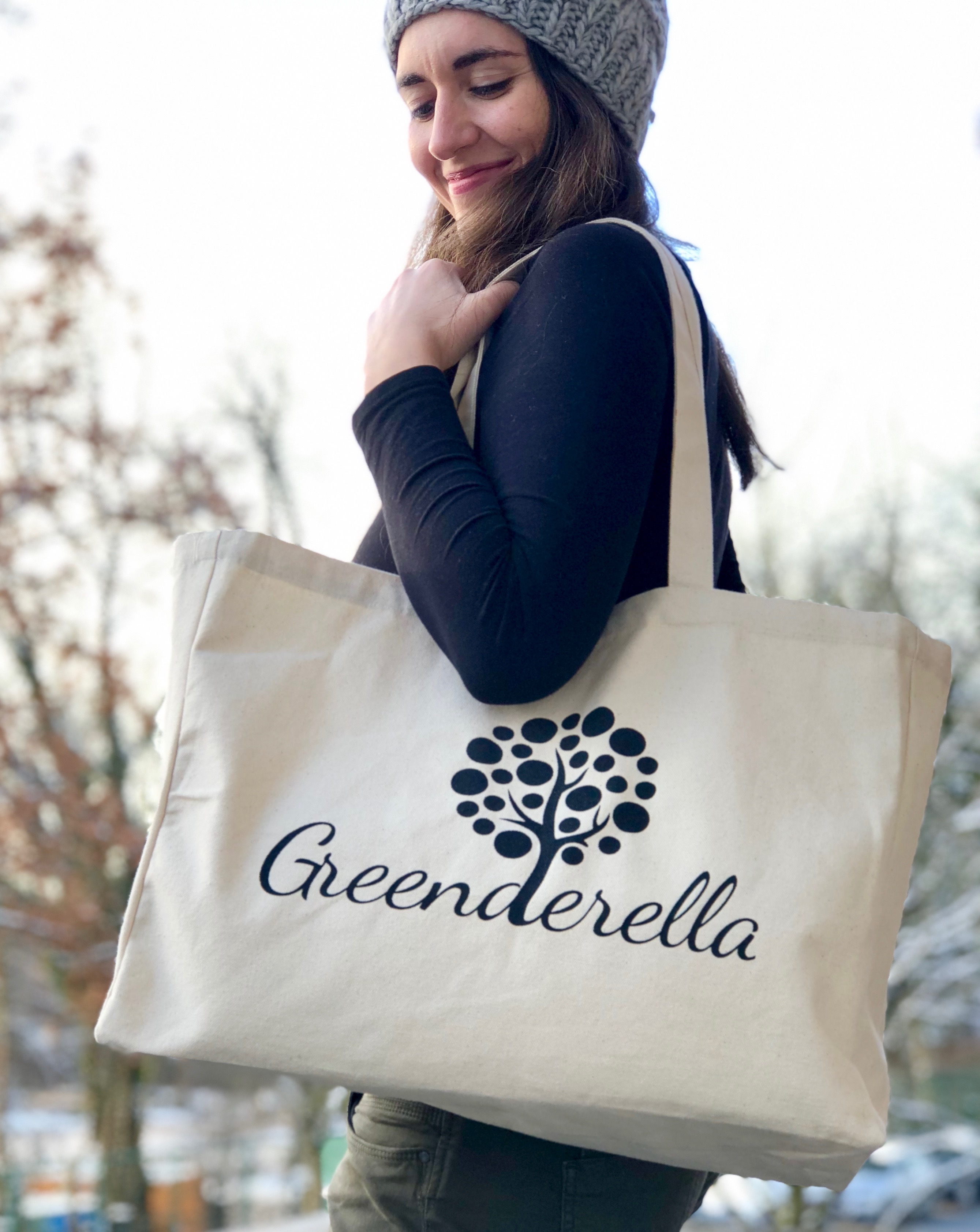 Großer Shopper / Einkaufsbeutel aus Bio Baumwolle "Greenderella"