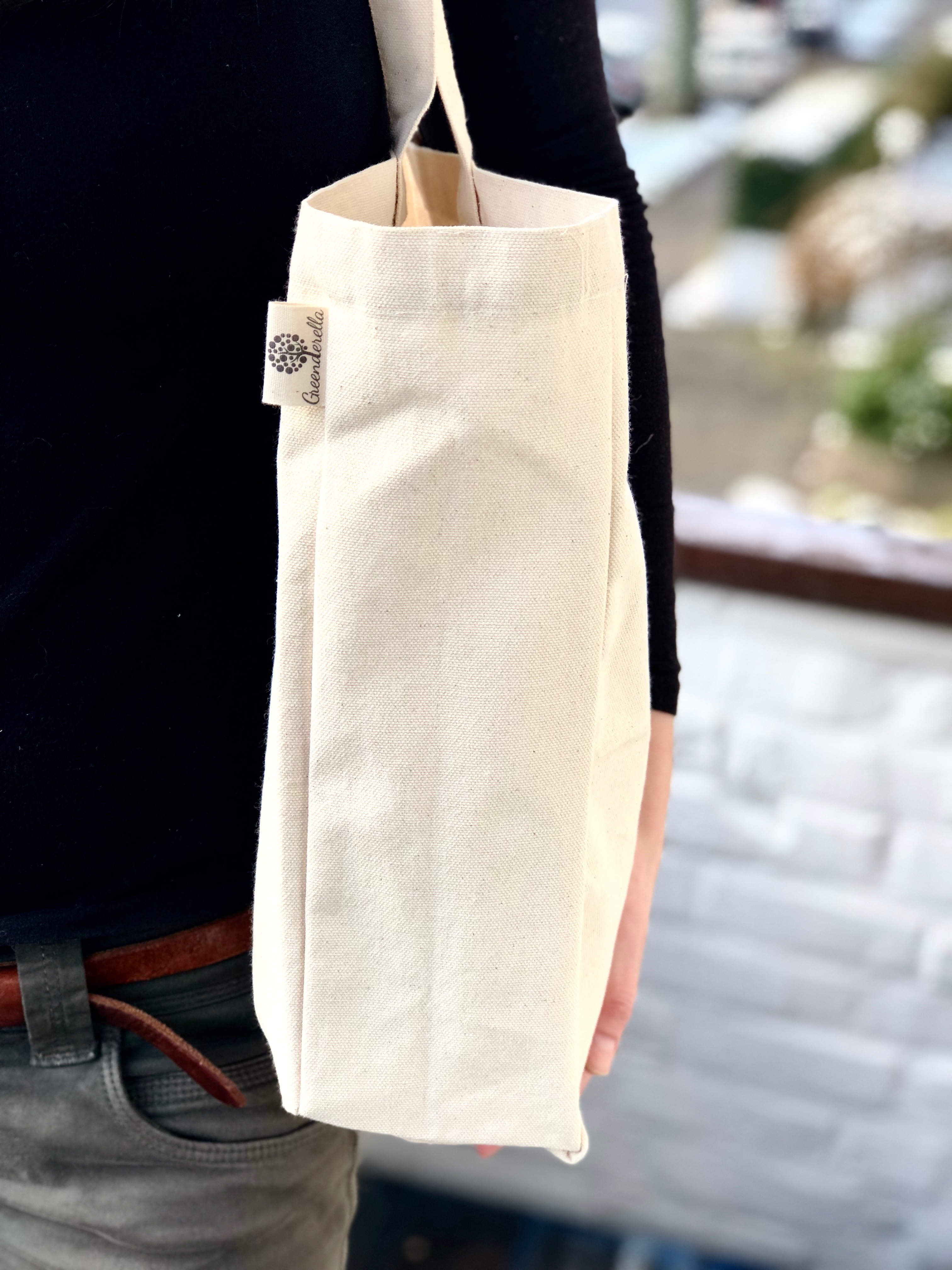 Großer Shopper / Einkaufsbeutel aus Bio Baumwolle "Greenderella"