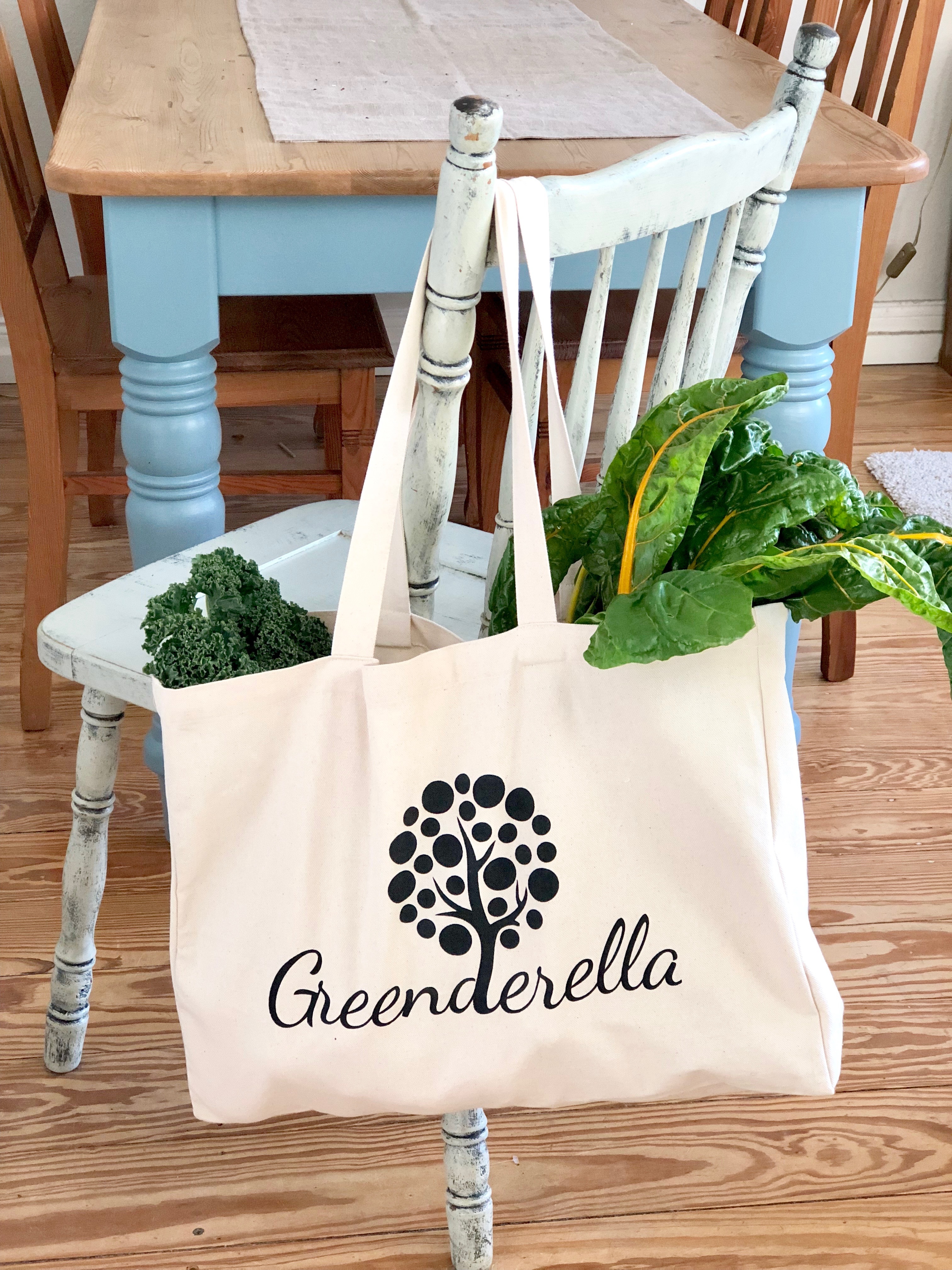 Großer Shopper / Einkaufsbeutel aus Bio Baumwolle "Greenderella"