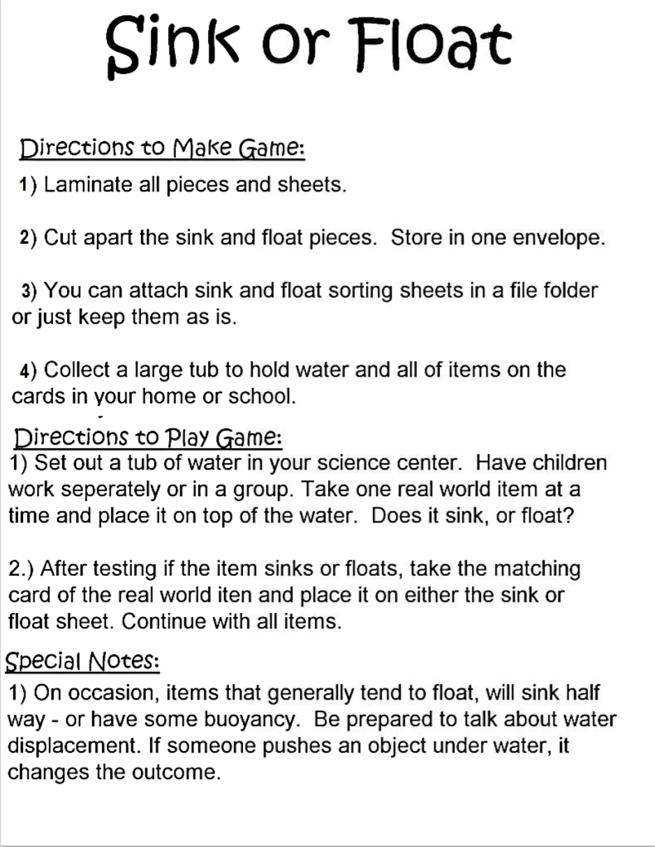 Things That Float and Things That Don’t – Sink or Float Science Center
