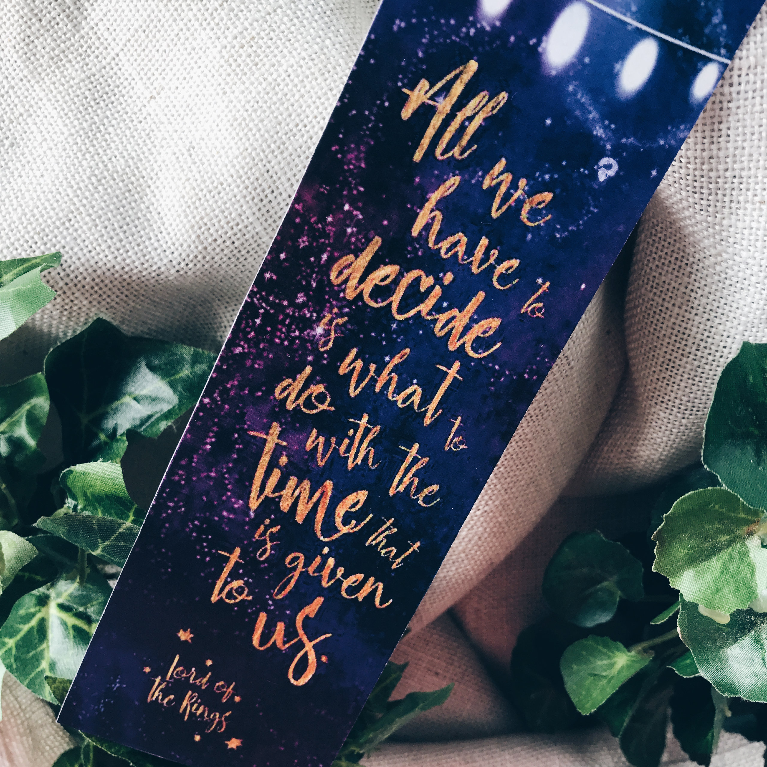 "All we have to decide is what to do with the time that is given to us"