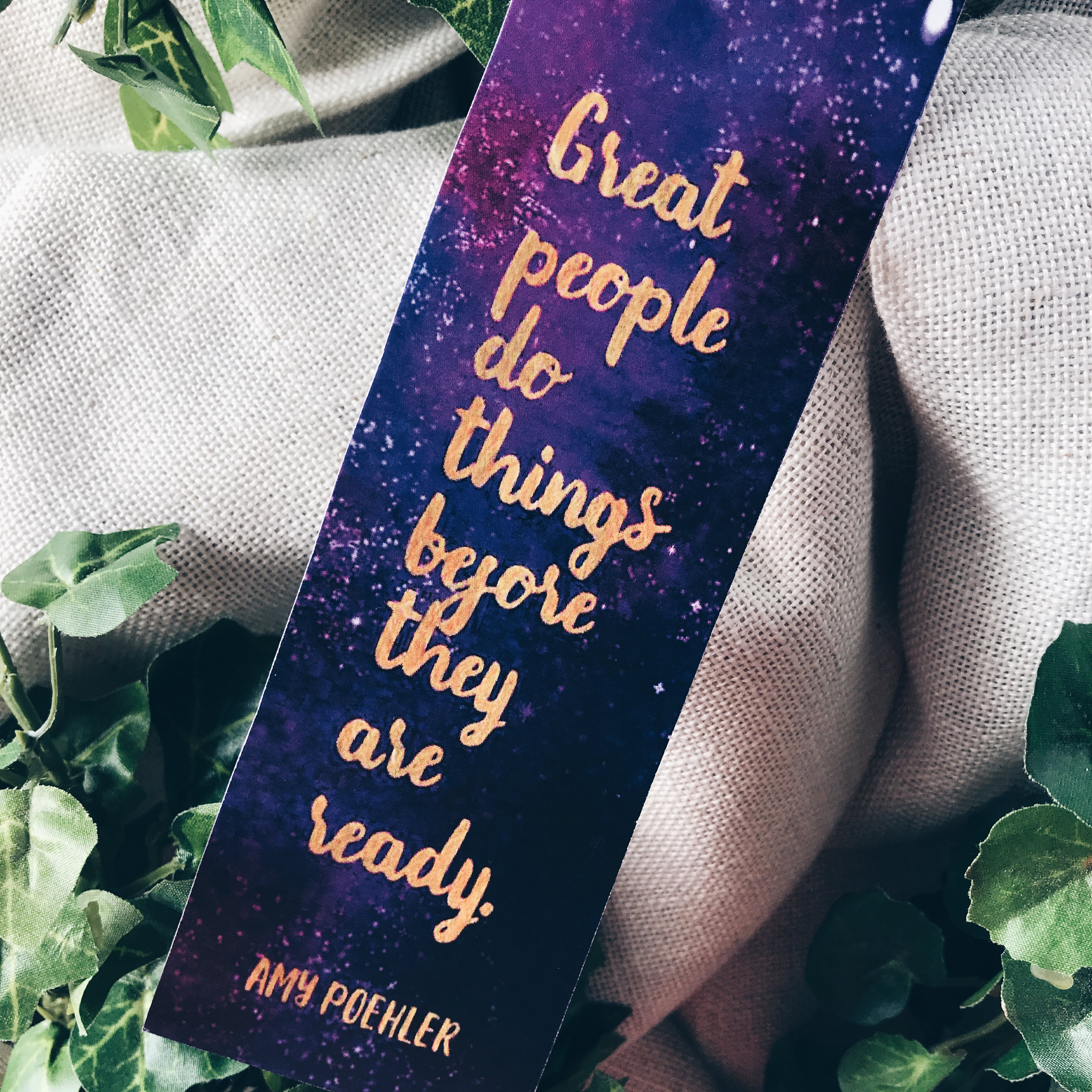 "Great people do things before they are ready"