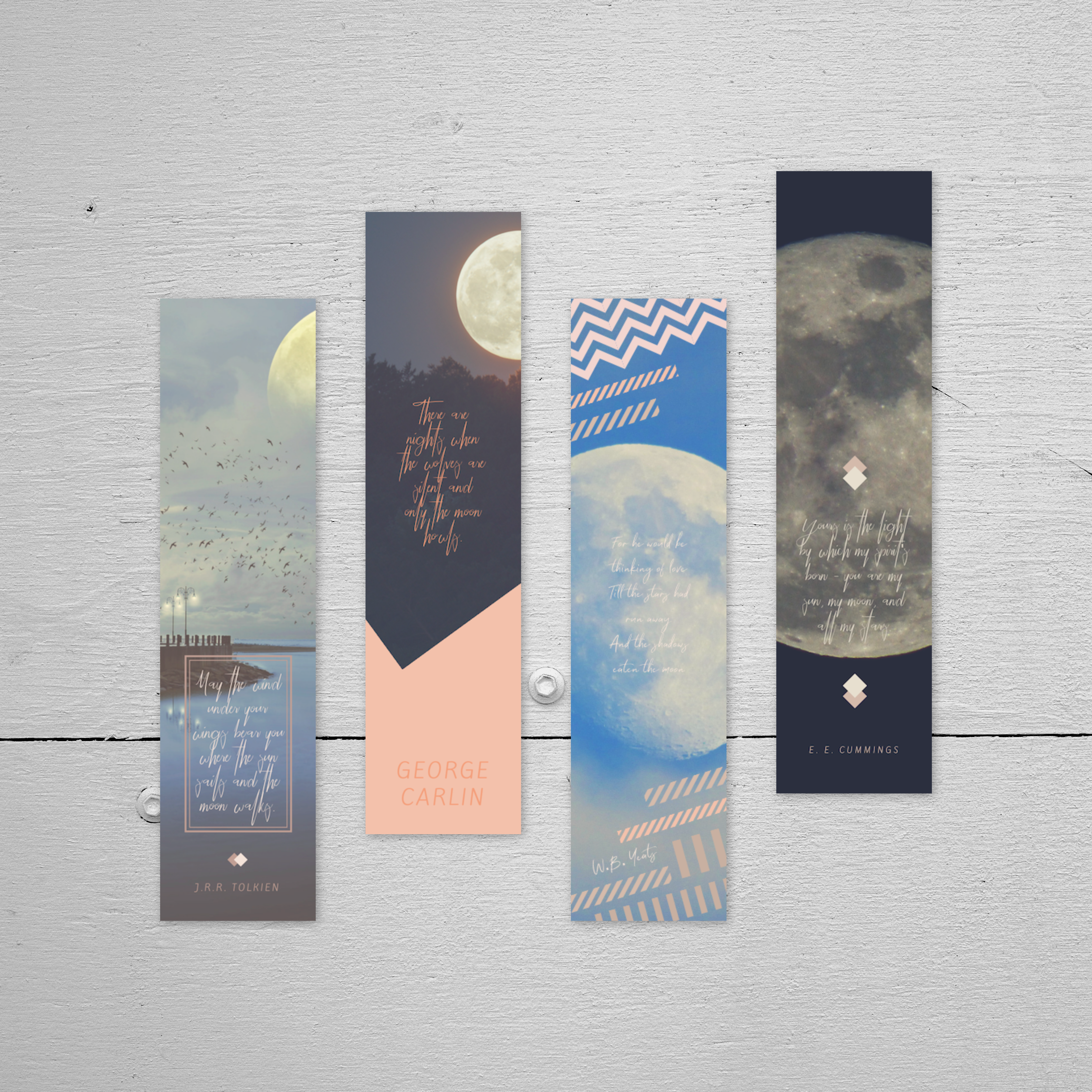 Moon Set 2 - J.R.R. Tolkien, George Carlin, W.B. Yeats, E.E. Cummings