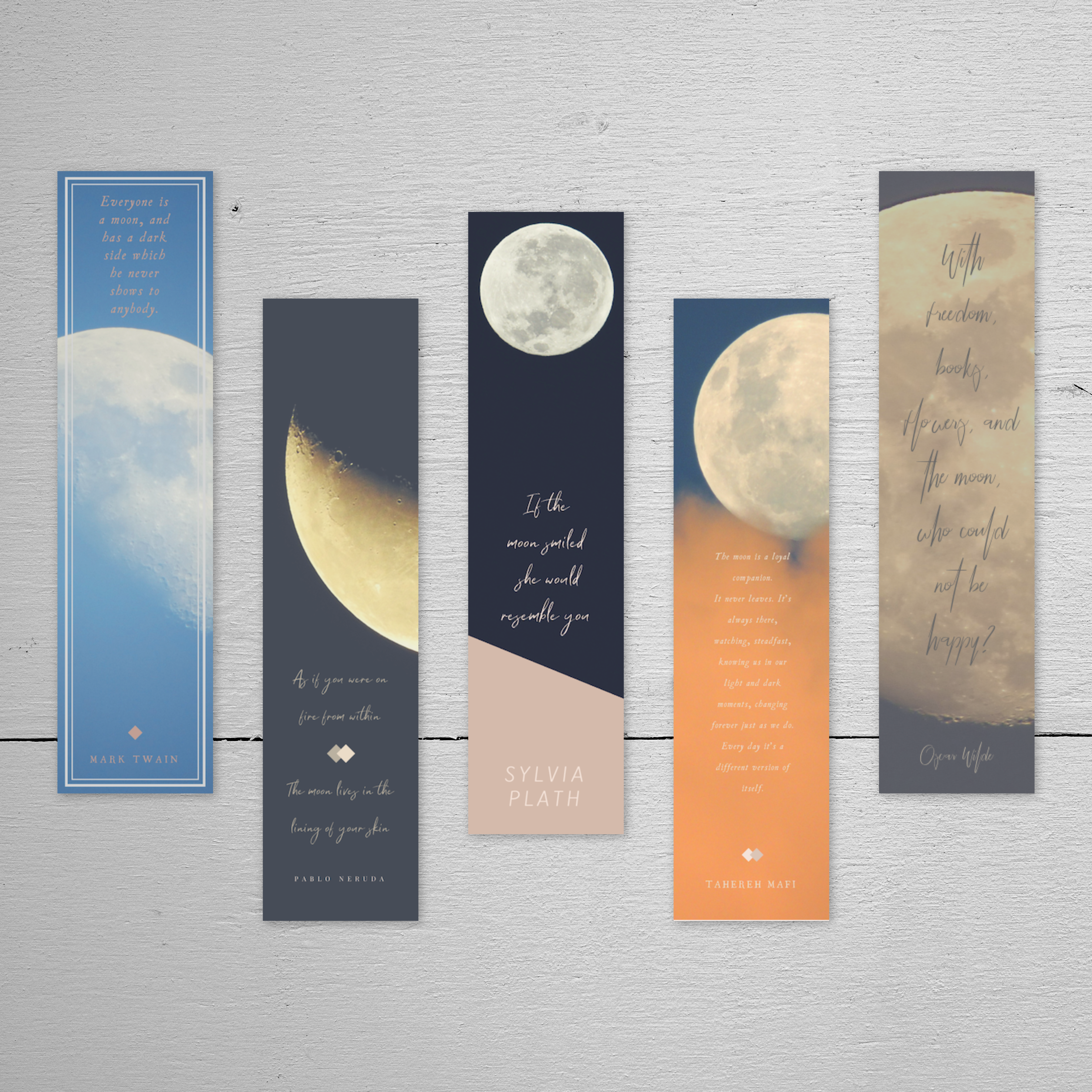 Modern Moon Bookmarks
