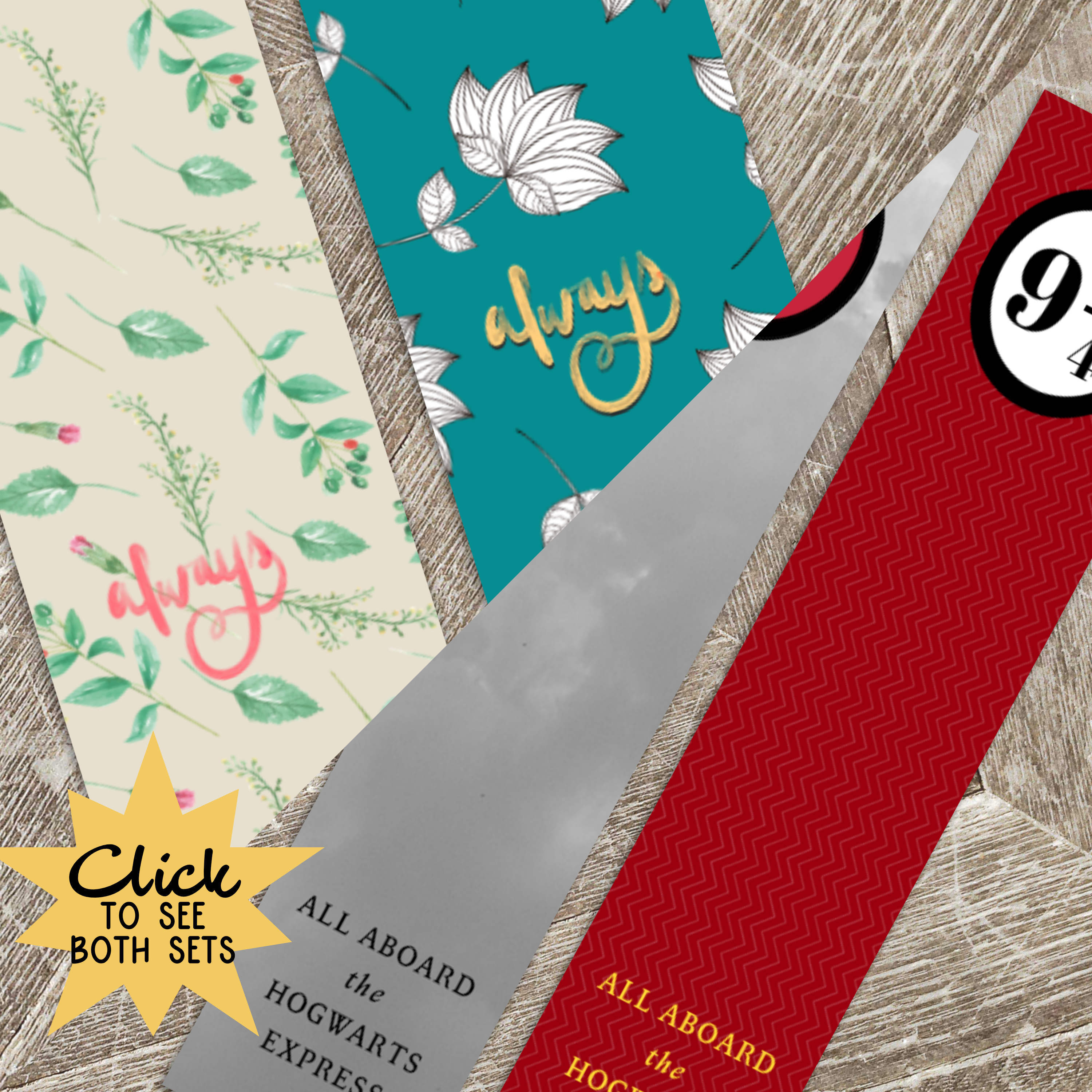 Harry Potter "Always" and Platform 9 3/4 Bookmarks 122114-47