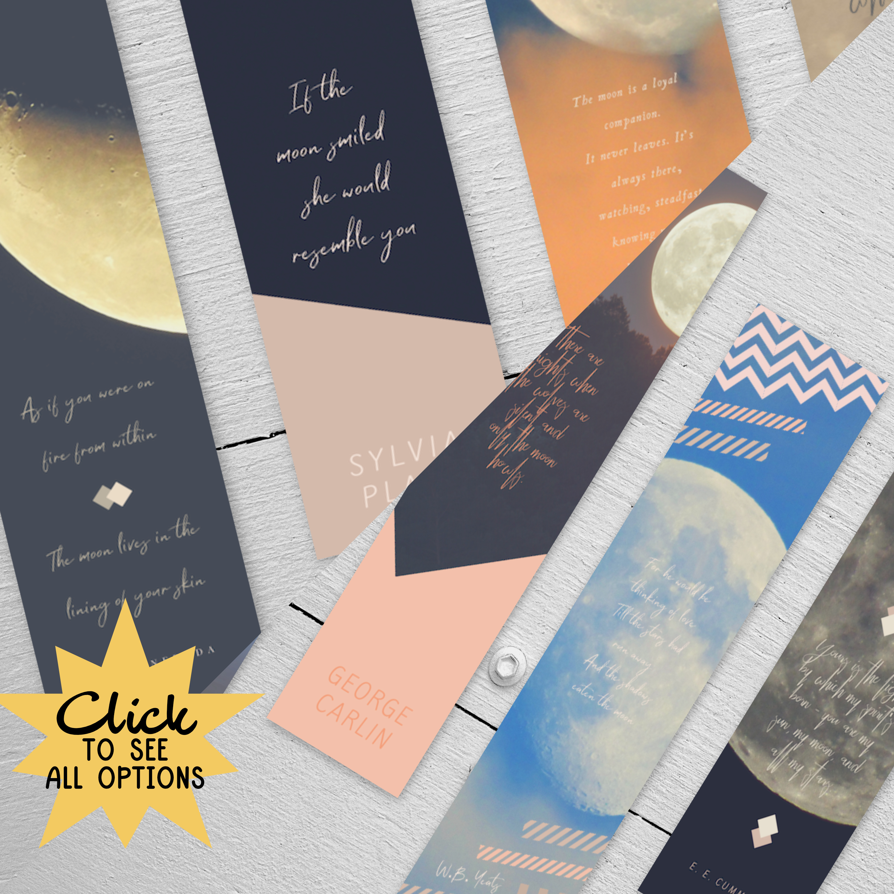 Modern Moon Bookmarks 122114-14