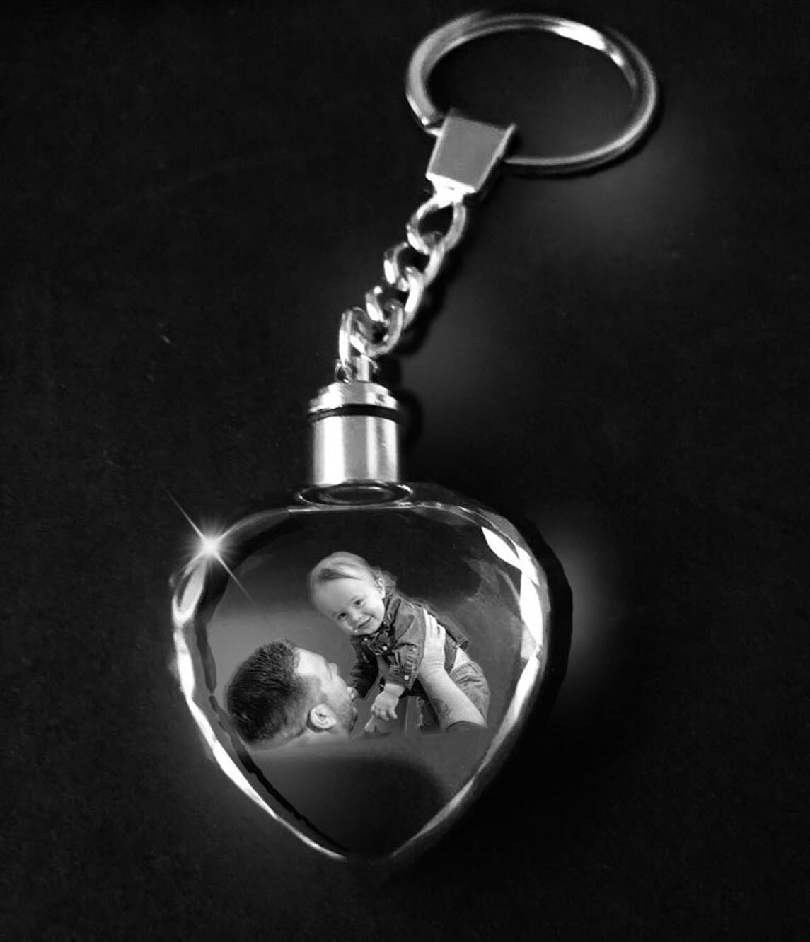 Personalised Photo Crystal Keyring with LED Lights Personalised Photo Crystal Keyring with LED Lights