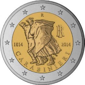 2 евро Италия 2014 г. 200 лет итальянским карабинерам 00248