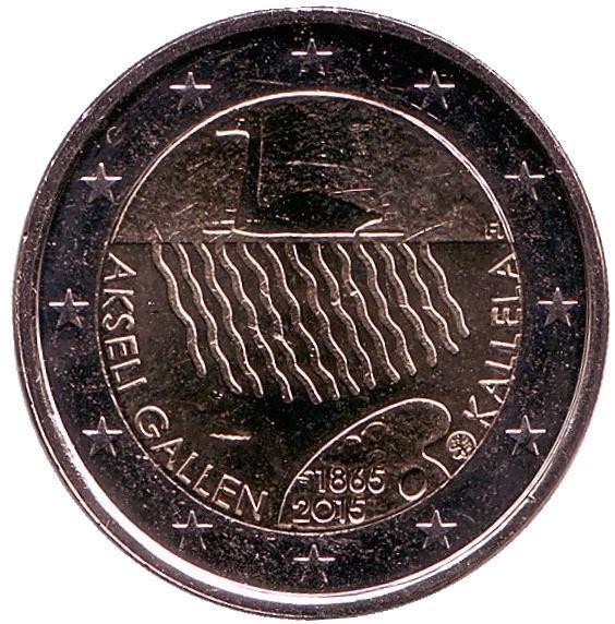 2 евро Финляндия. 2015 г. 150 лет со дня рождения Аксели Галлен-Каллела. 00363