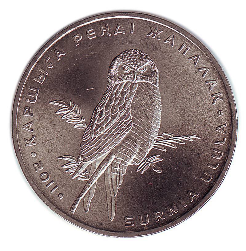 Казахстан 50 тенге, 2011г. Ястребиная сова.