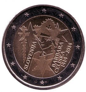 2 евро Словения 2014 г. 600 лет коронации Барбары Цилли 00295
