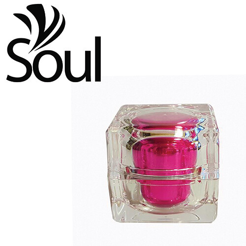 10g - Square Crystal Acrylic Cream Jar Pink 10g - Square Crystal Acrylic Cream Jar Pink