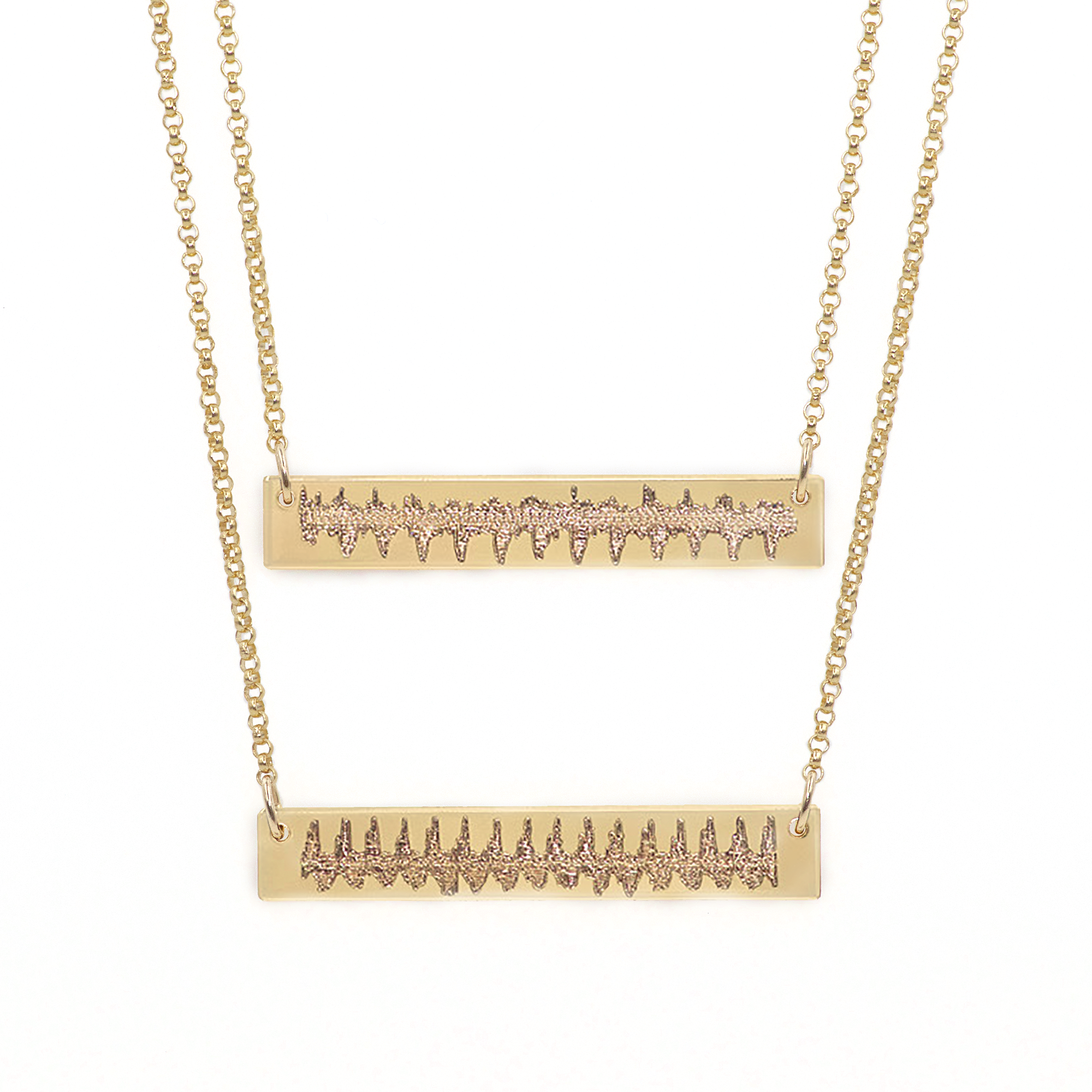 Double Heartbeat Bar Necklace