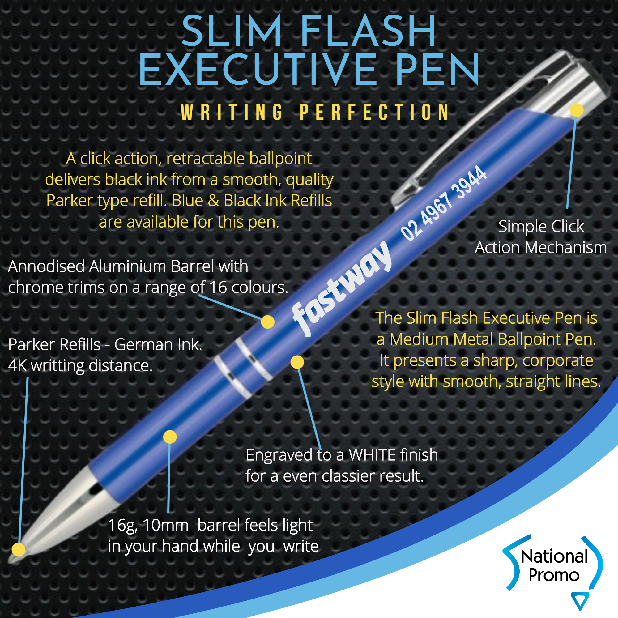SLIM FLASH Metal Engraved Pen