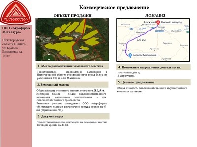 Объект продажи - Малиновка