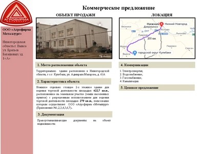 Объект недвижимости - г. Кулебаки ул. Адмирала Макарова д.61 А