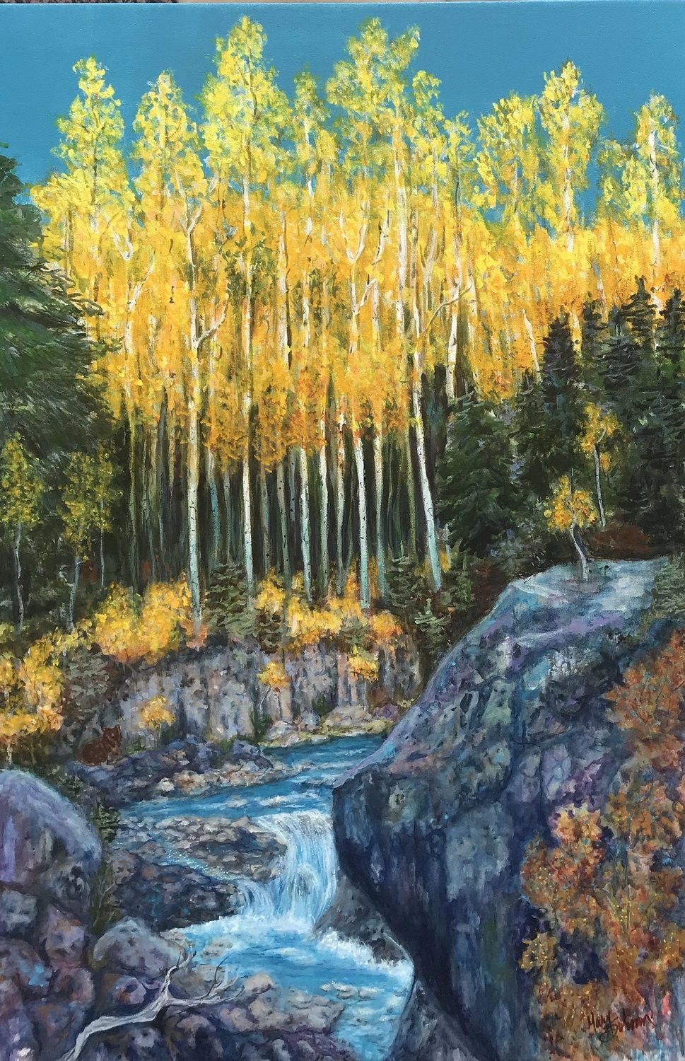 Bear Country Mixed Media 24 X 36 Landscape Painting