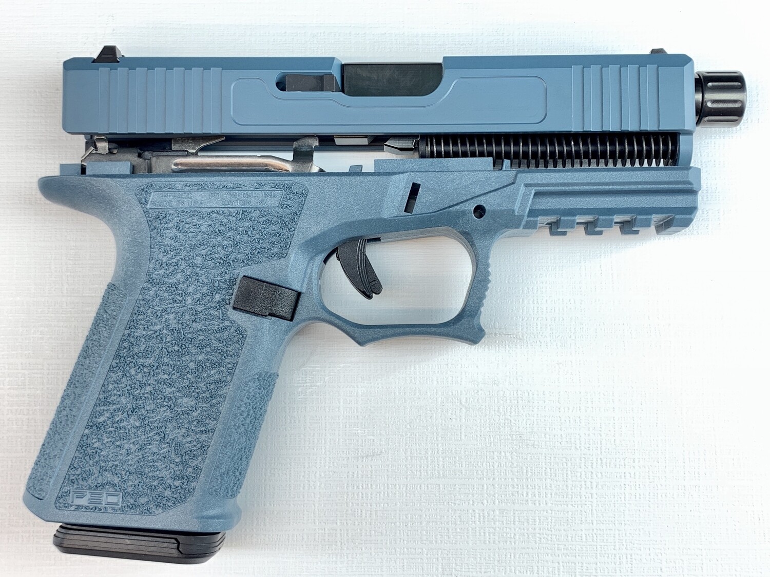 Patriot G19 80% Pistol Build Kit Threaded Black DLC 9mm Barrel - Polymer80 PF940C - Jesse James Blue - Magpul 10rd Magazine 1 Patriot G19 80% Pistol Build Kit Threaded Black DLC 9mm Barrel - Polymer80 PF940C - Jesse James Blue - Magpul 10rd Magazine 1