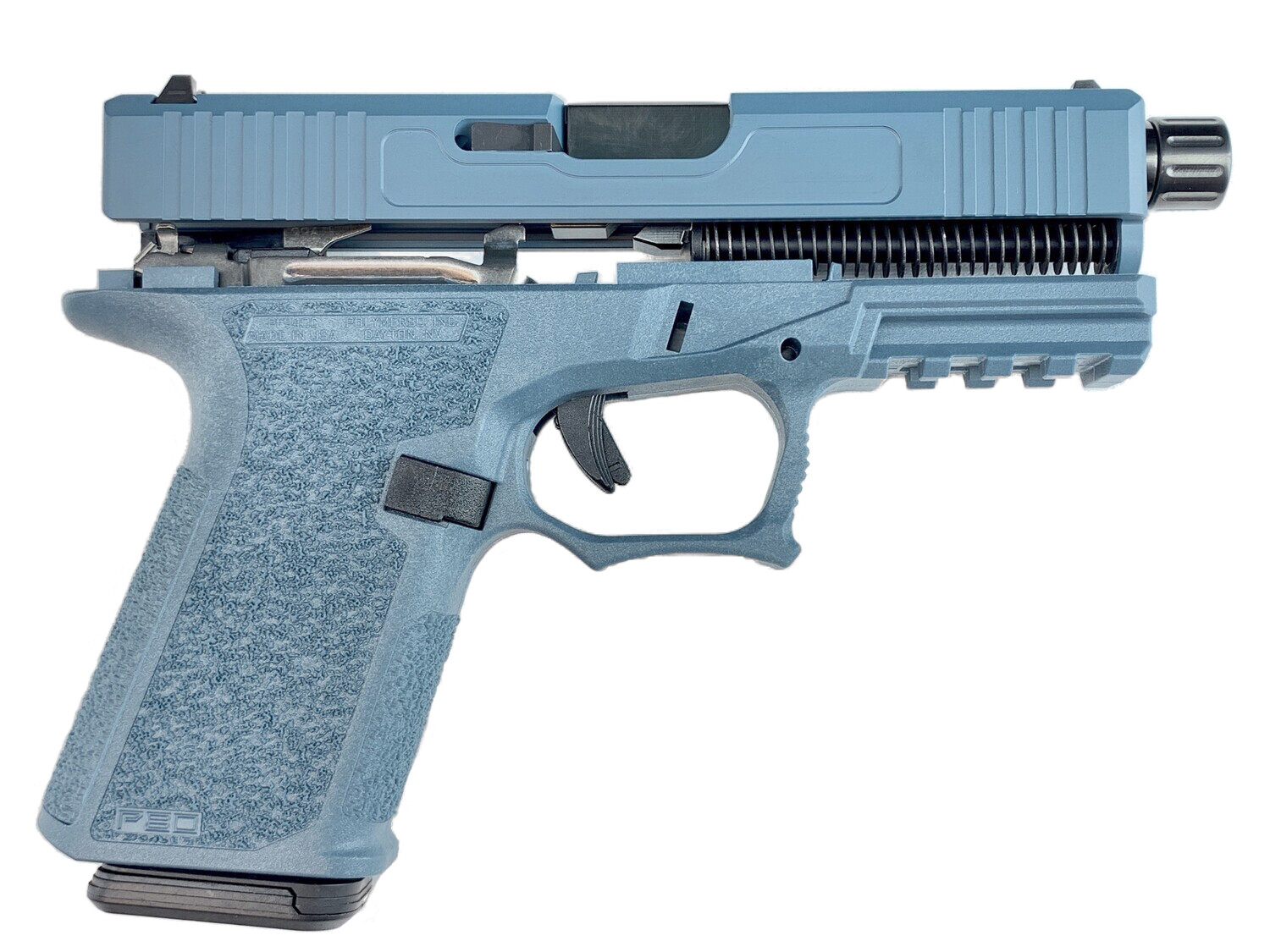 Patriot G19 80% Pistol Build Kit - Threaded Black DLC 9mm Barrel - Jesse James Blue Patriot G19 80% Pistol Build Kit - Threaded Black DLC 9mm Barrel - Jesse James Blue
