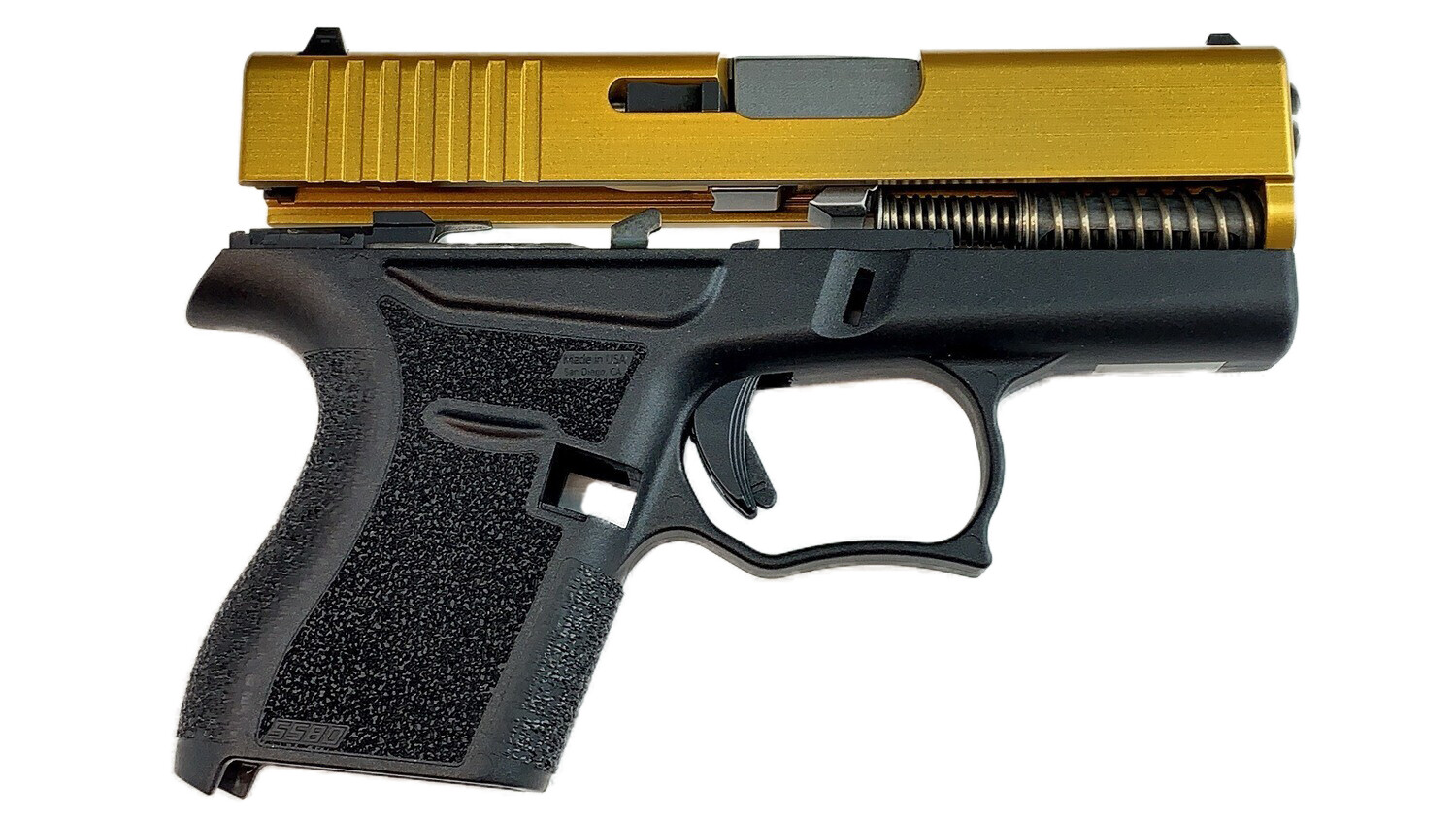 80% Glock 43 Subcompact Full Pistol Build Kit Gold / Black 80% Glock 43 Subcompact Full Pistol Build Kit Gold / Black
