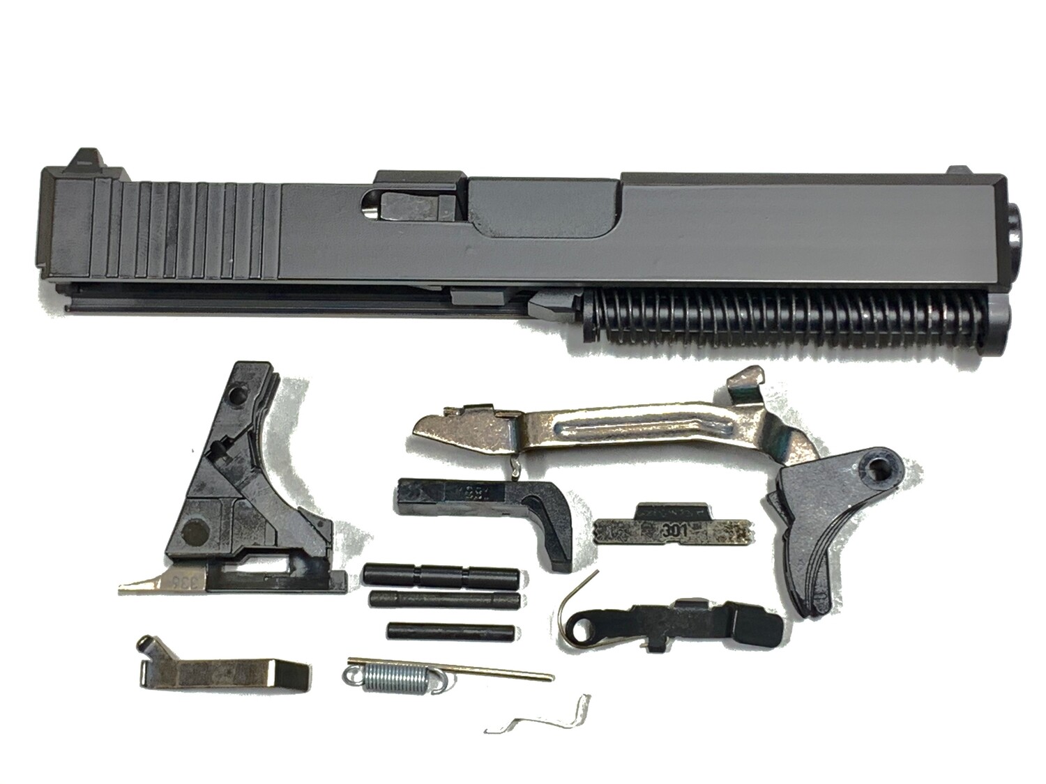 Glock 19 Complete Built Slide w/ Rear Serrations - RMR Trijicon Cut - Black - Comes With Glock OEM Lower Parts Kit - Free Shipping Glock 19 Complete Built Slide w/ Rear Serrations - RMR Trijicon Cut - Black - Comes With Glock OEM Lower Parts Kit - Free Shipping