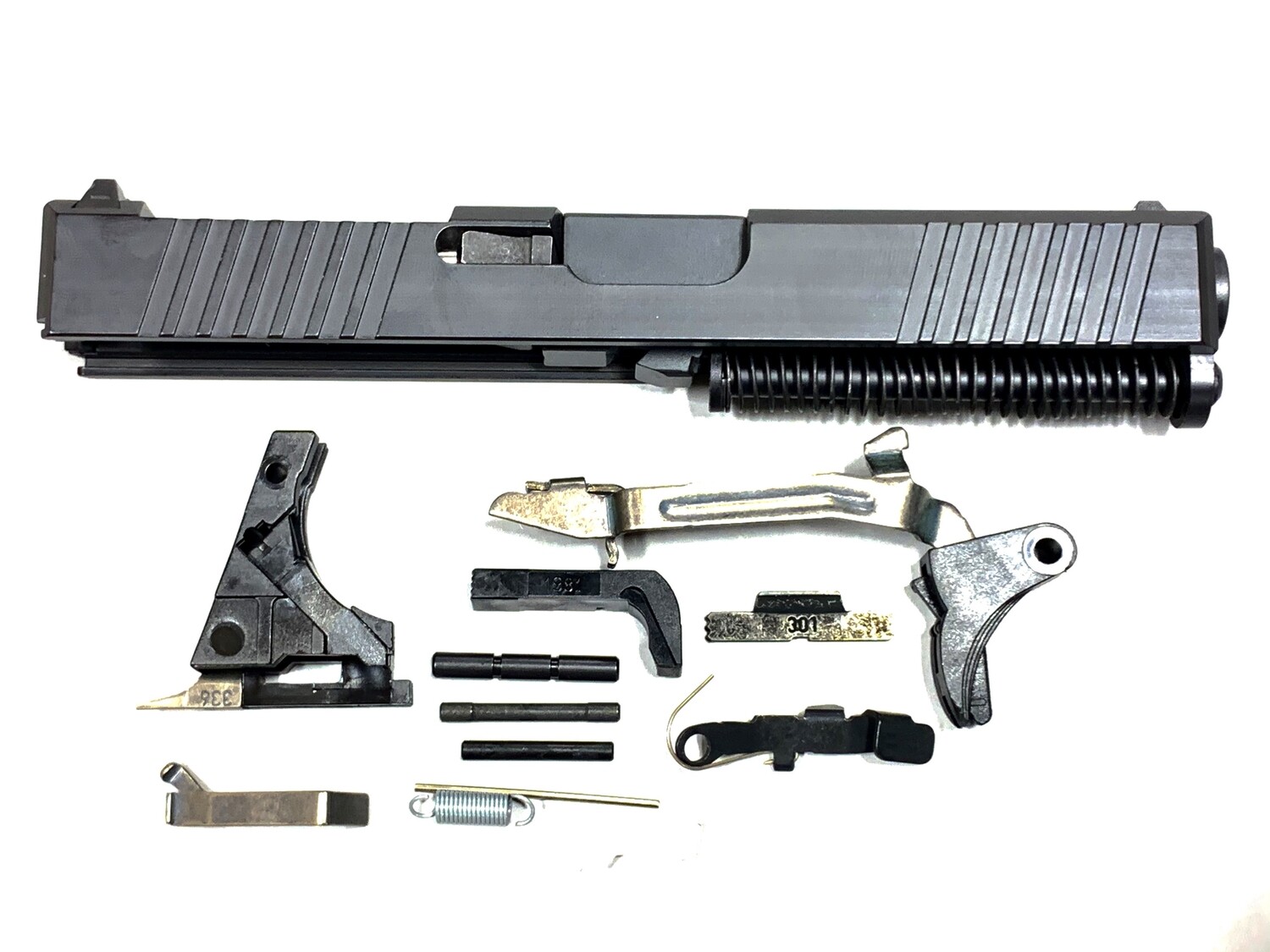 Glock 19 Complete Built Slide w/ Rear & Front Serrations - RMR Trijicon Cut - Color Black - Comes With Glock OEM Lower Parts Kit - Free Shipping Glock 19 Complete Built Slide w/ Rear & Front Serrations - RMR Trijicon Cut - Color Black - Comes With Glock OEM Lower Parts Kit - Free Shipping