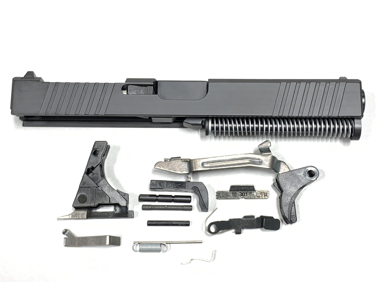 Glock 17 Complete Built Slide w/ Rear & Front Serrations - RMR Trijicon Cut - Color Black - Comes With Glock OEM Lower Parts Kit - Free Shipping Glock 17 Complete Built Slide w/ Rear & Front Serrations - RMR Trijicon Cut - Color Black - Comes With Glock OEM Lower Parts Kit - Free Shipping