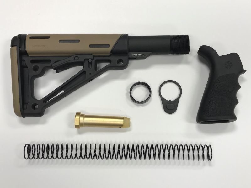 AR-15 Hogue Stock Kit & Black Hogue Grip - FDE AR-15 Hogue Stock Kit & Black Hogue Grip - FDE