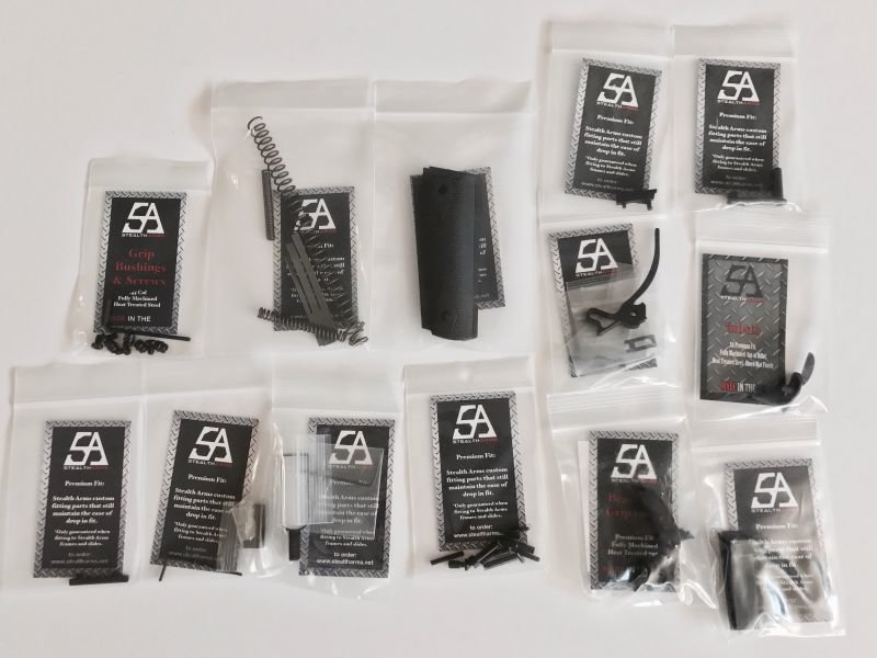 Stealth Arms - 1911 .45 ACP Government Model Series 70 - Complete Lower Parts Kit (No Frame or Upper Slide) Stealth Arms - 1911 .45 ACP Government Model Series 70 - Complete Lower Parts Kit (No Frame or Upper Slide)