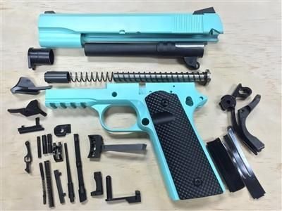 1911 Tactical 80% Builders Kit Pick Your Pistol Caliber - Color Tiffany Blue Cerakote 1911 Tactical 80% Builders Kit Pick Your Pistol Caliber - Color Tiffany Blue Cerakote