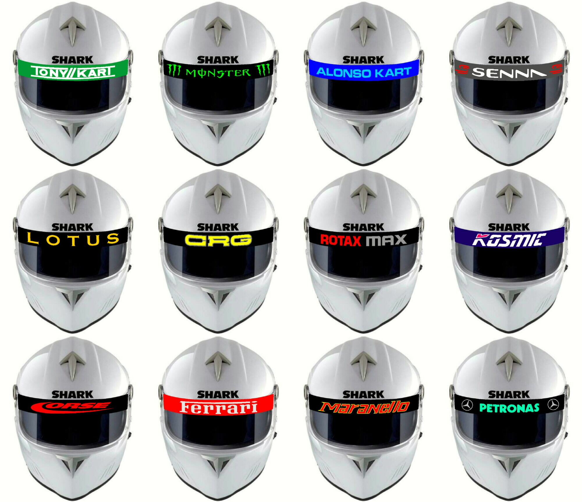 Karting Tonykart Helmet Visor Sticker Strip