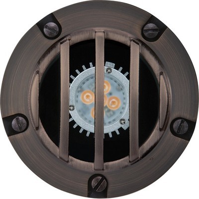 IN GRADE WELL LIGHT WITH ROCK GUARD (ANTIQUE BRASS) IN GRADE WELL LIGHT WITH ROCK GUARD (ANTIQUE BRASS)