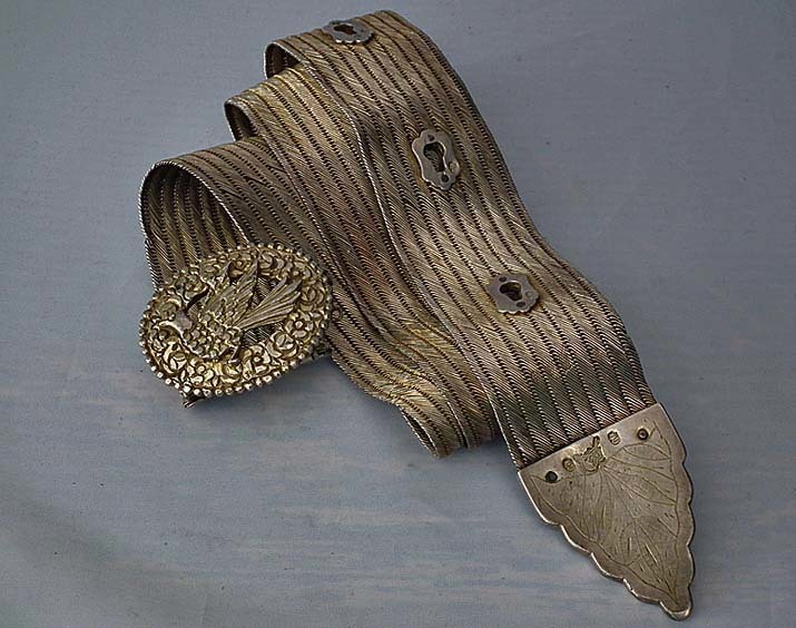 SOLD Antique Turkish Ottoman Islamic Silver – Gilt Belt