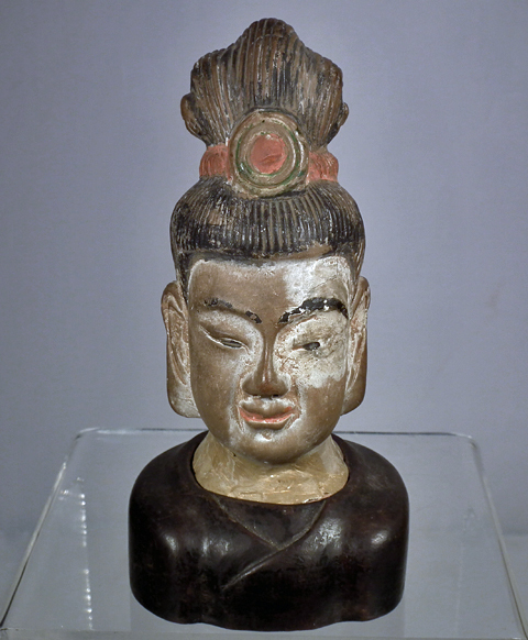 SOLD Antique Chinese Ming Dynasty Terracotta Head Avalokiteshvara Bodhisattva Guanyin Quan Yin