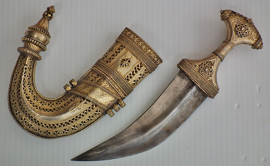 SOLD Antique Silver Gilt Saudi Arabian Meccan Jambiya As The Lawrence Of Arabia Dagger