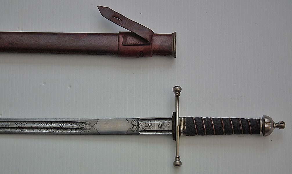 SOLD  Antique British WWI George V Scottish Officer Sword With Masonic Symbols