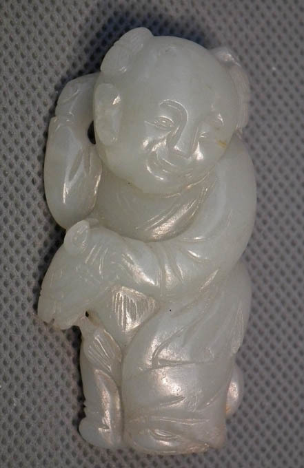 SOLD Antique Chinese Qing Dynasty 17th-18th Century White Hetian Jade Pendant