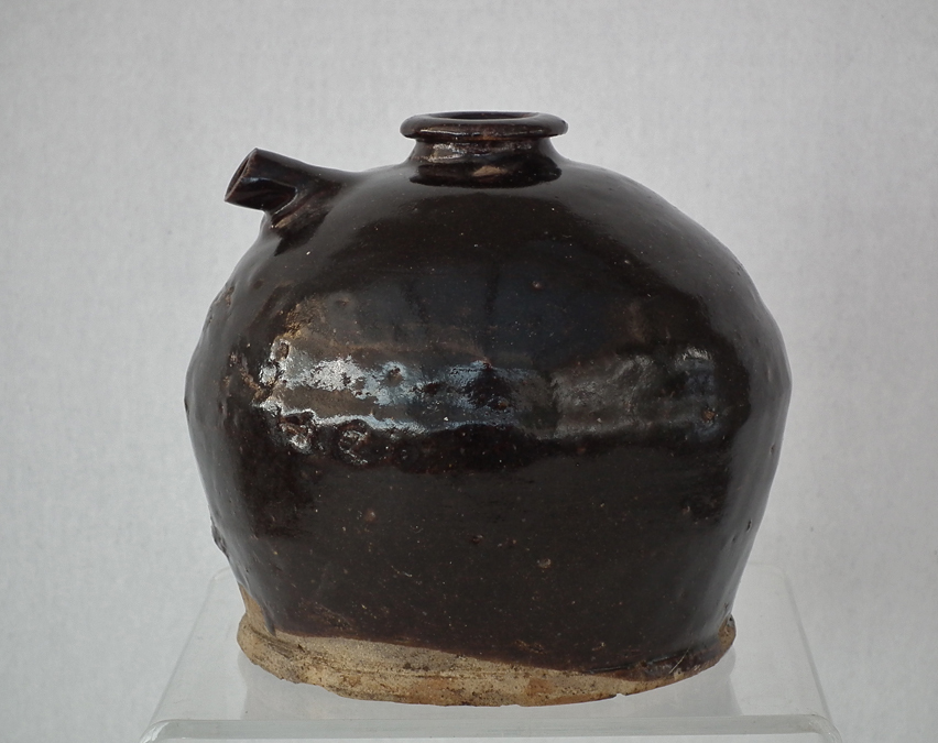 SOLD Antique Chinese 19th Century Qing Dynasty Brown-Glazed Ceramic Jar Or Jug